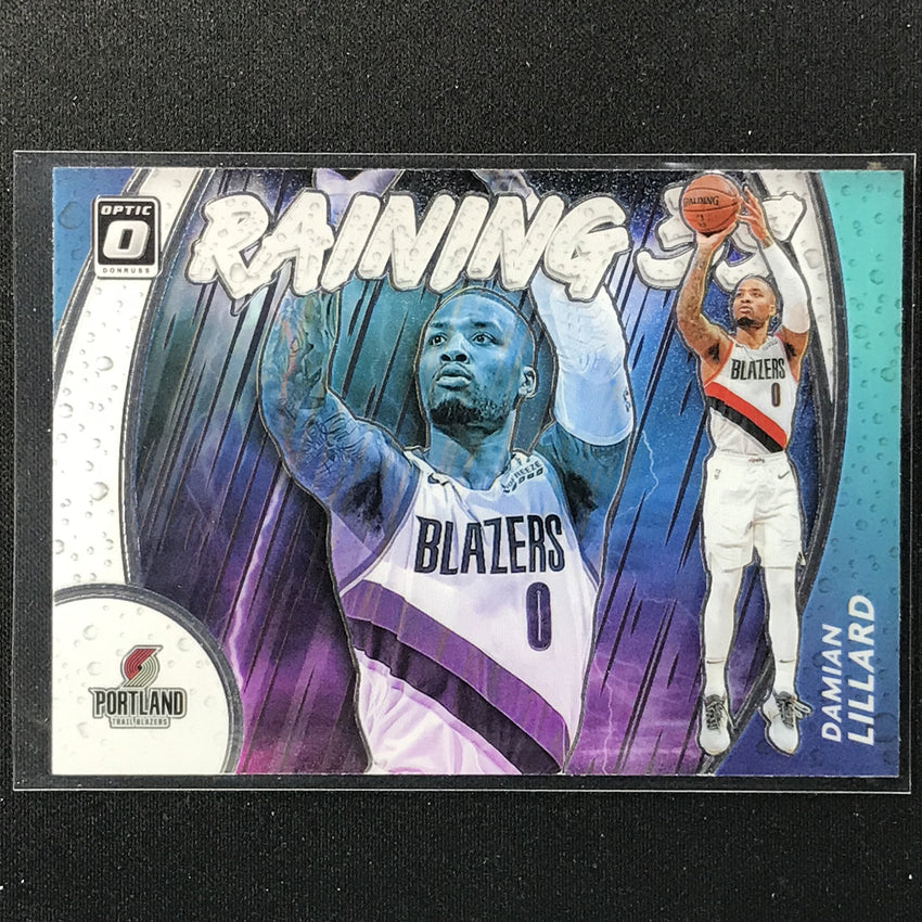 2020-21 Donruss Optic DAMIAN LILLARD Raining 3s Base #7