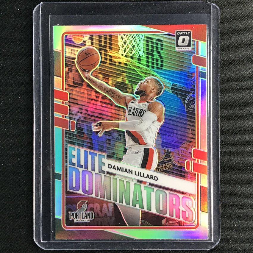 2020-21 Donruss Optic Damian Lillard Elite Dominators Holo Silver No 9