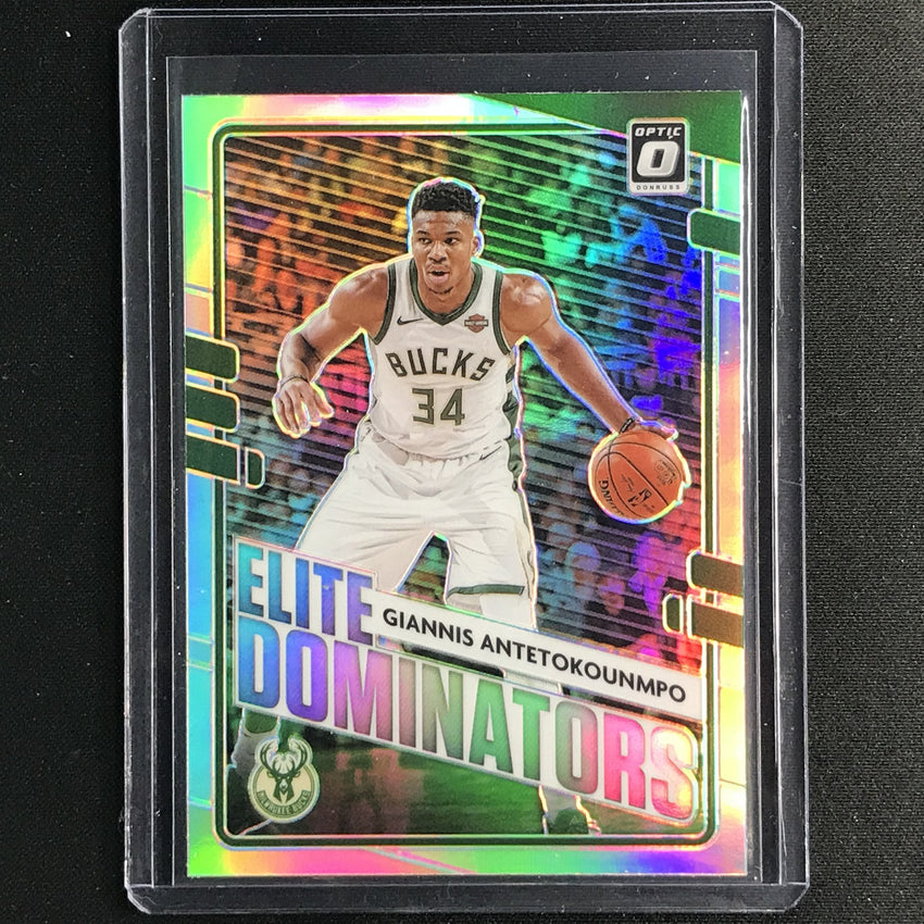 2020-21 Donruss Optic Giannis Antetokounmpo Elite Dominators Holo Silver No 12