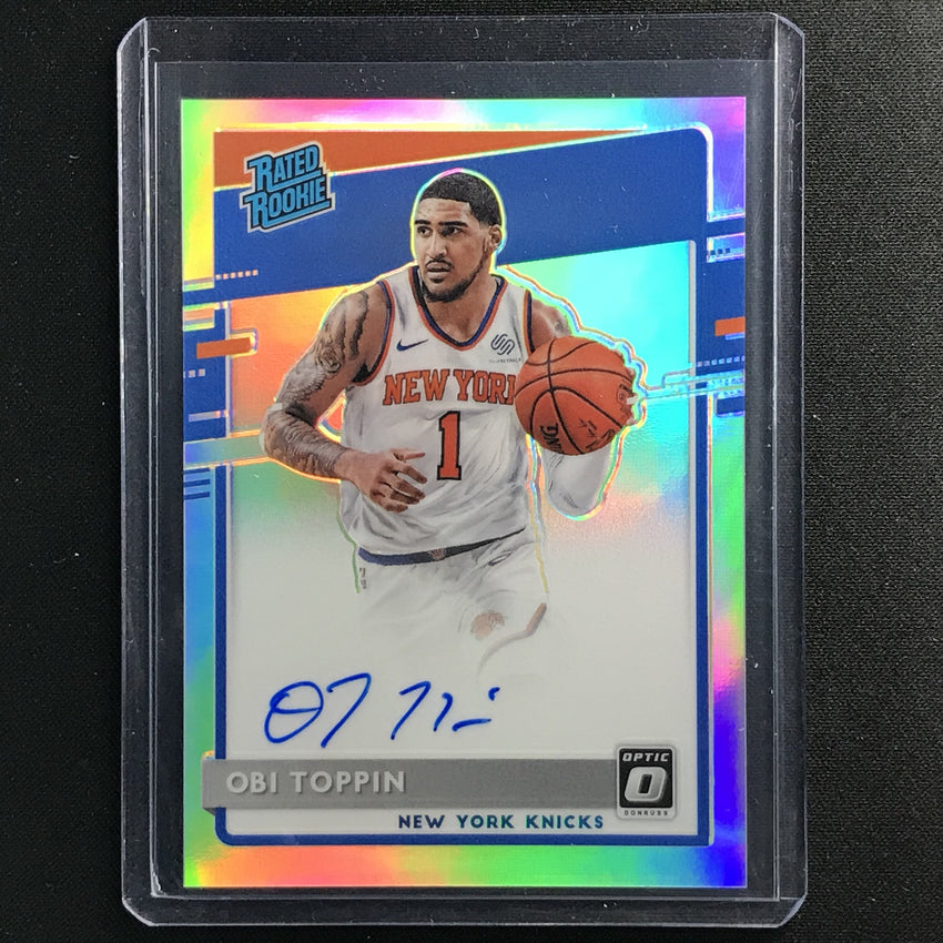 2020-21 Donruss Optic Obi Toppin Rated Rookie Signatures Auto Holo Silver No 158