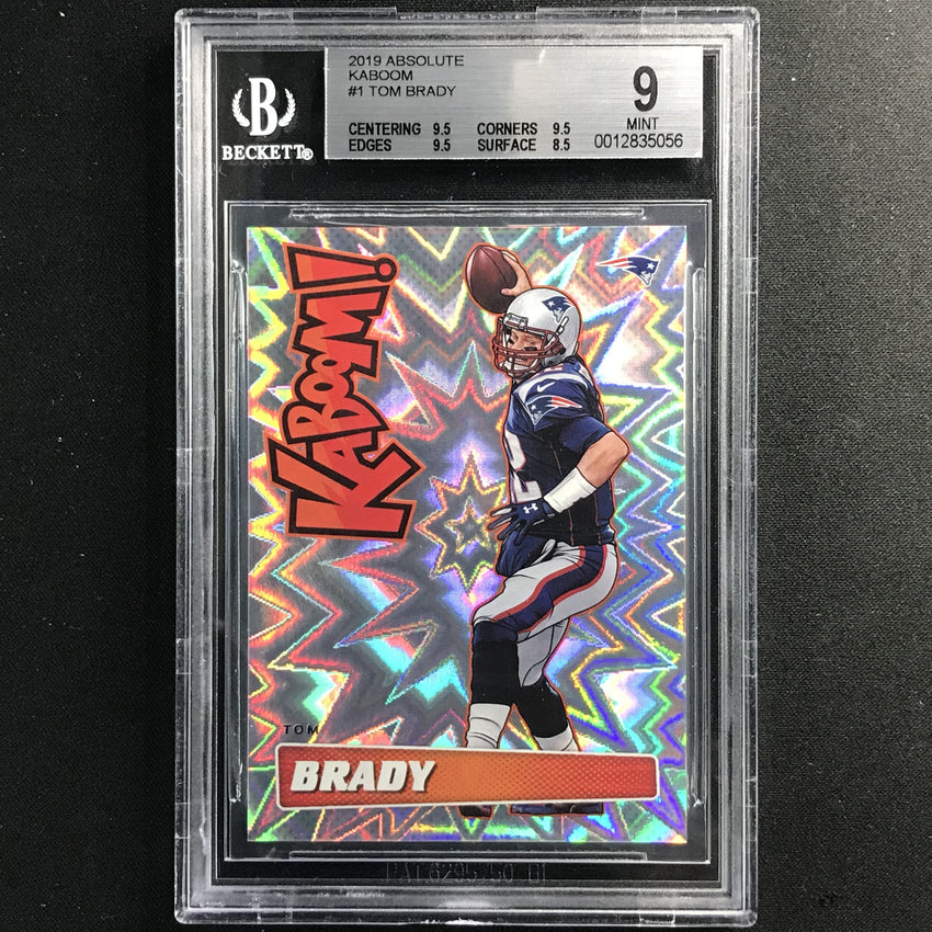 2019 Absolute Tom Brady Kaboom Case-hit Ssp No 1 BGS 9 056