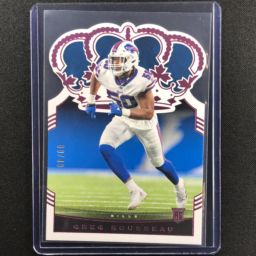 2021 Chronicles Greg Rousseau Crown Royale Rookie Pink 9/49