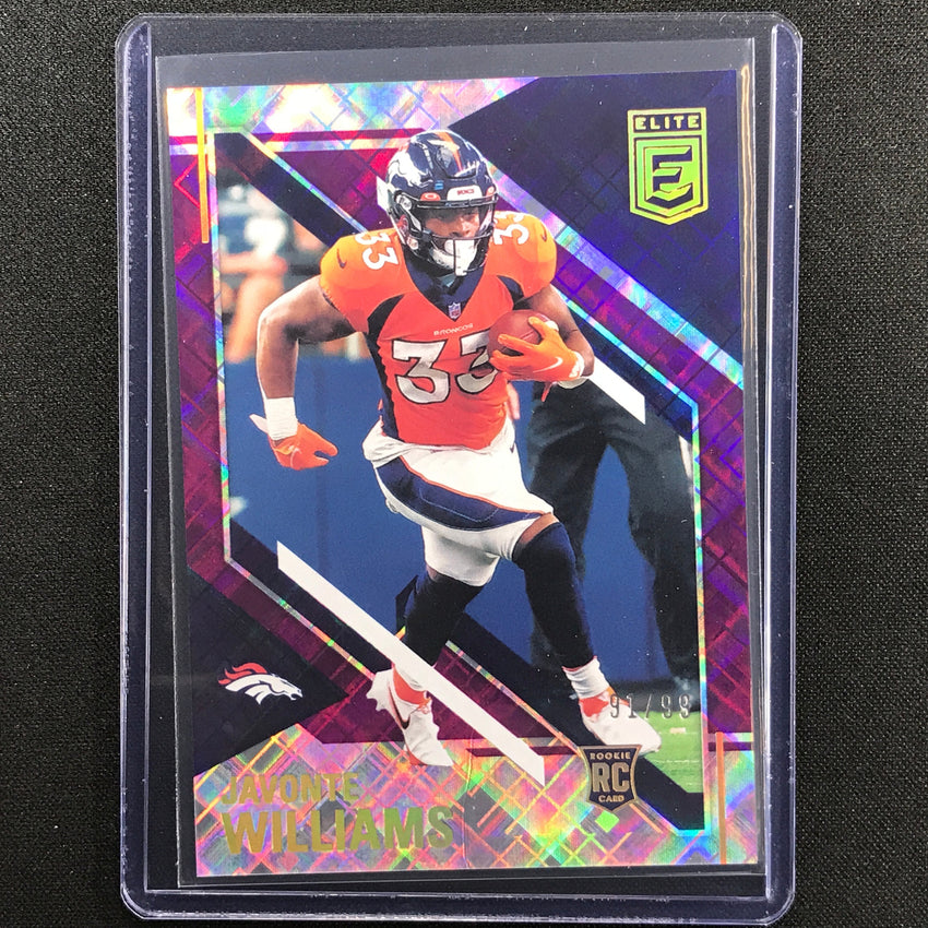 2021 Chronicles Javonte Williams Donruss Elite Rookie Purple 91/99