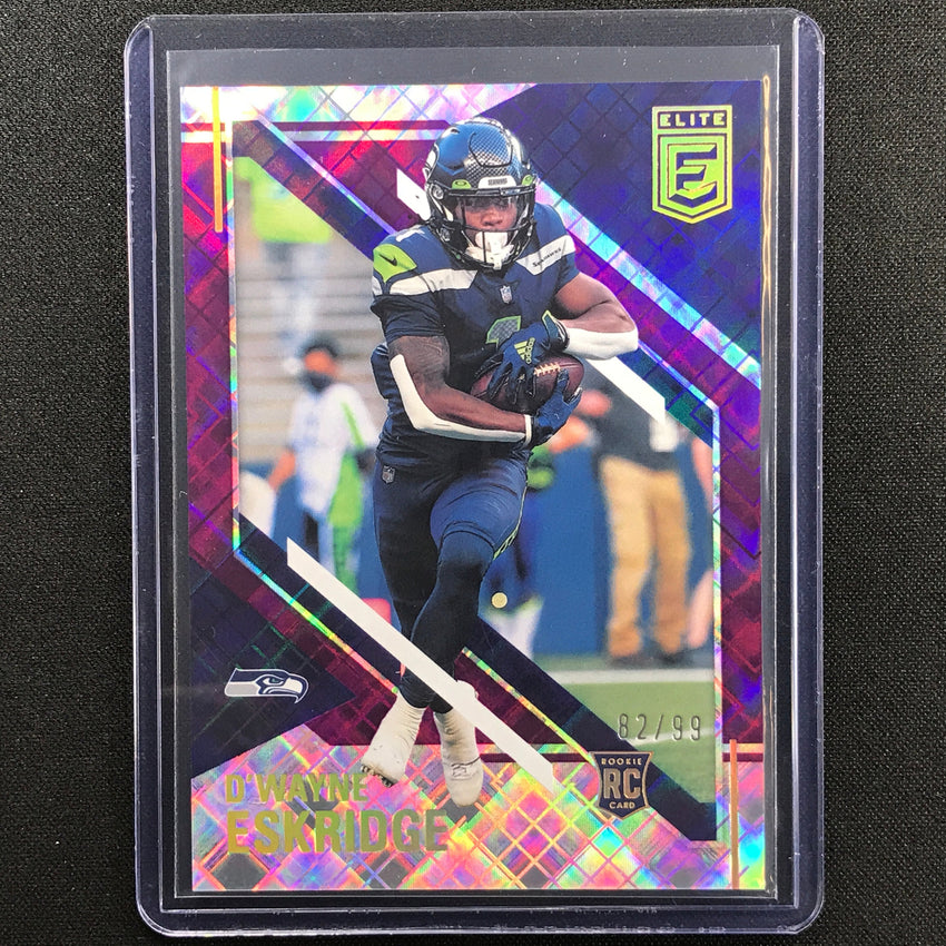 2021 Chronicles Dwayne Eskridge Donruss Elite Rookie Purple 82/99