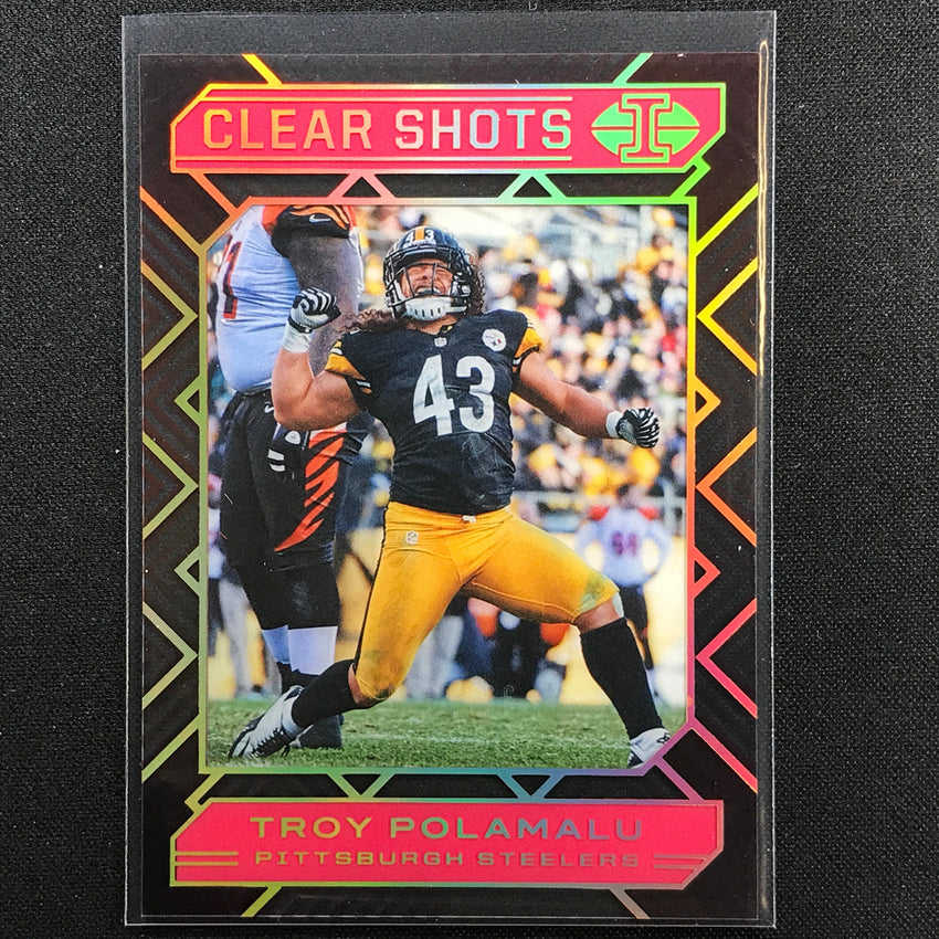 2020 Illusions Troy Polamalu Clear Shots Acetate Pink /399
