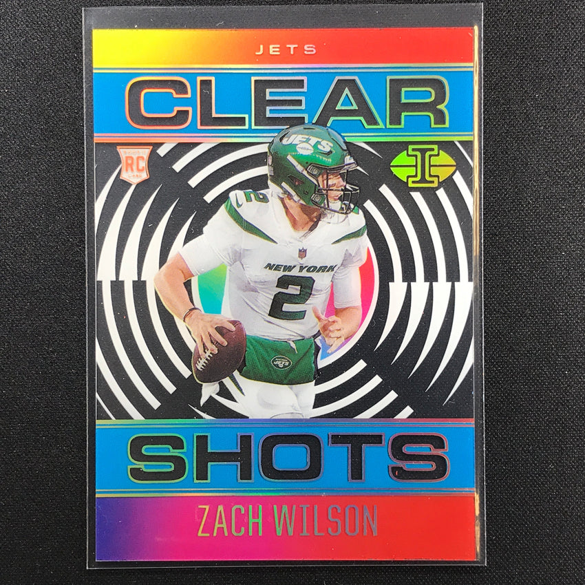 2021 Illusions Zach Wilson Rookie Clear Shots Acetate Light Blue 131/299