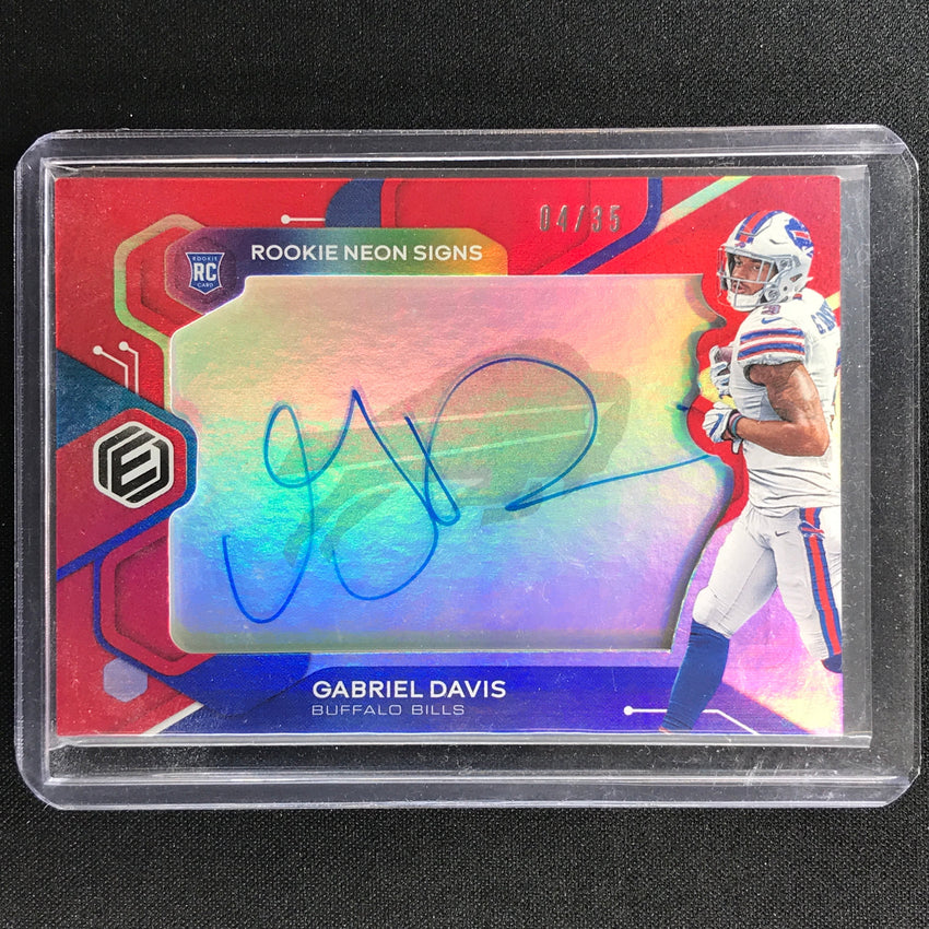 2020 Elements Gabriel Davis Rookie Neon Signs Auto Red 4/35