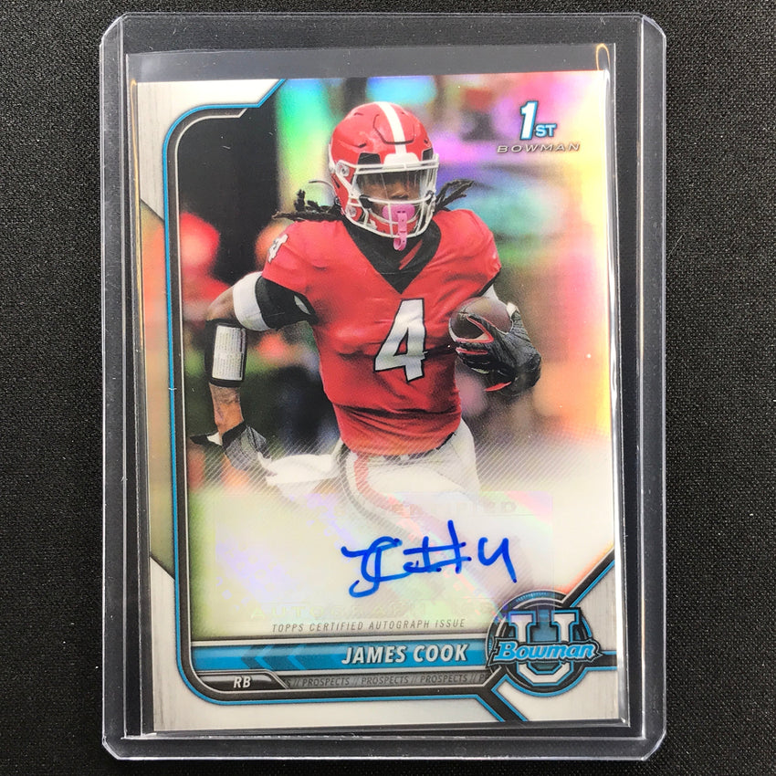 2021-22 Bowman University James Cook 1st Bowman Chrome Prospect Auto No Jc