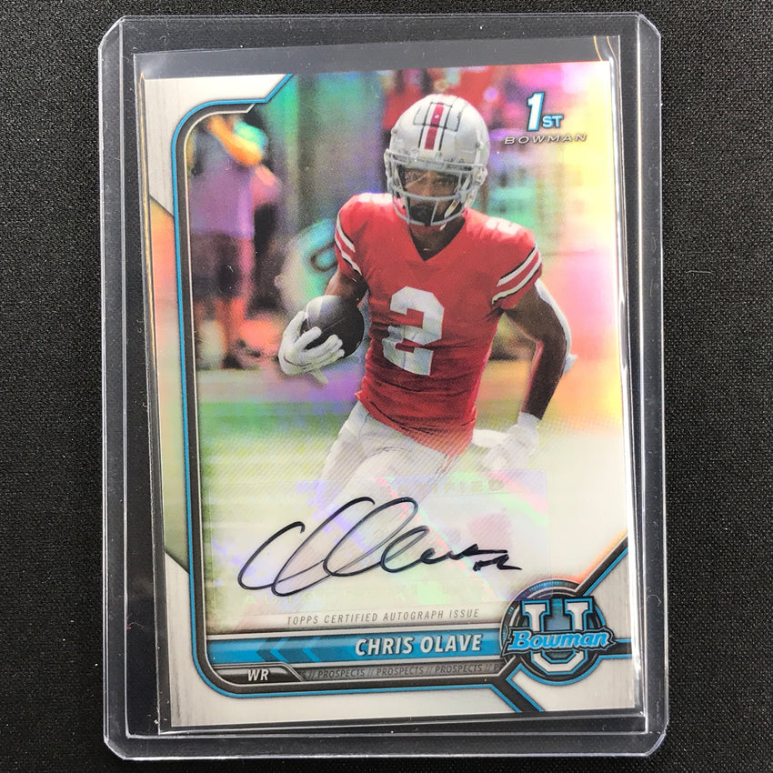 2021-22 Bowman University Chris Olave 1st Bowman Chrome Prospect Auto No Co