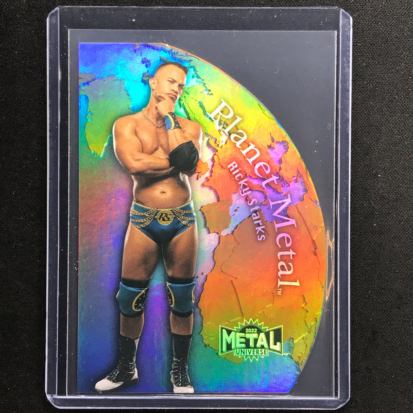 2022 Metal Universe AEW RICKY STARKS Planet Metal Die-Cut Gold SP #1