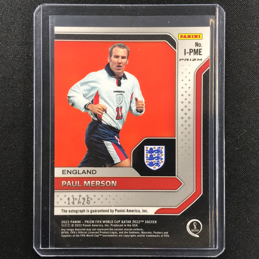 2022 Prizm Fifa World Cup Qatar Paul Merson International Ink Auto Silver 11/25