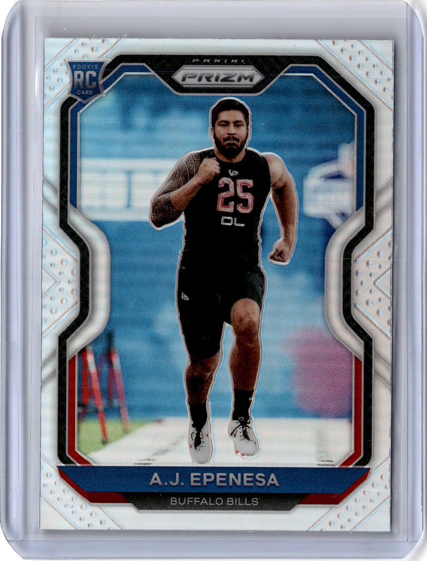 2020 Prizm Football A.J. EPENESA Silver Rookie Prizm #313-Cherry Collectables