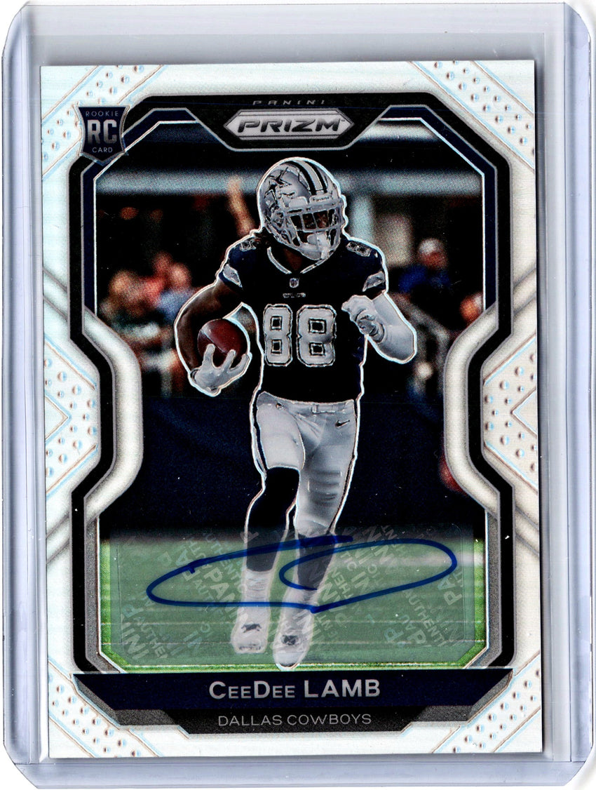 2020 Prizm Football CEEDEE LAMB Rookie Auto Silver Prizm #334-Cherry Collectables