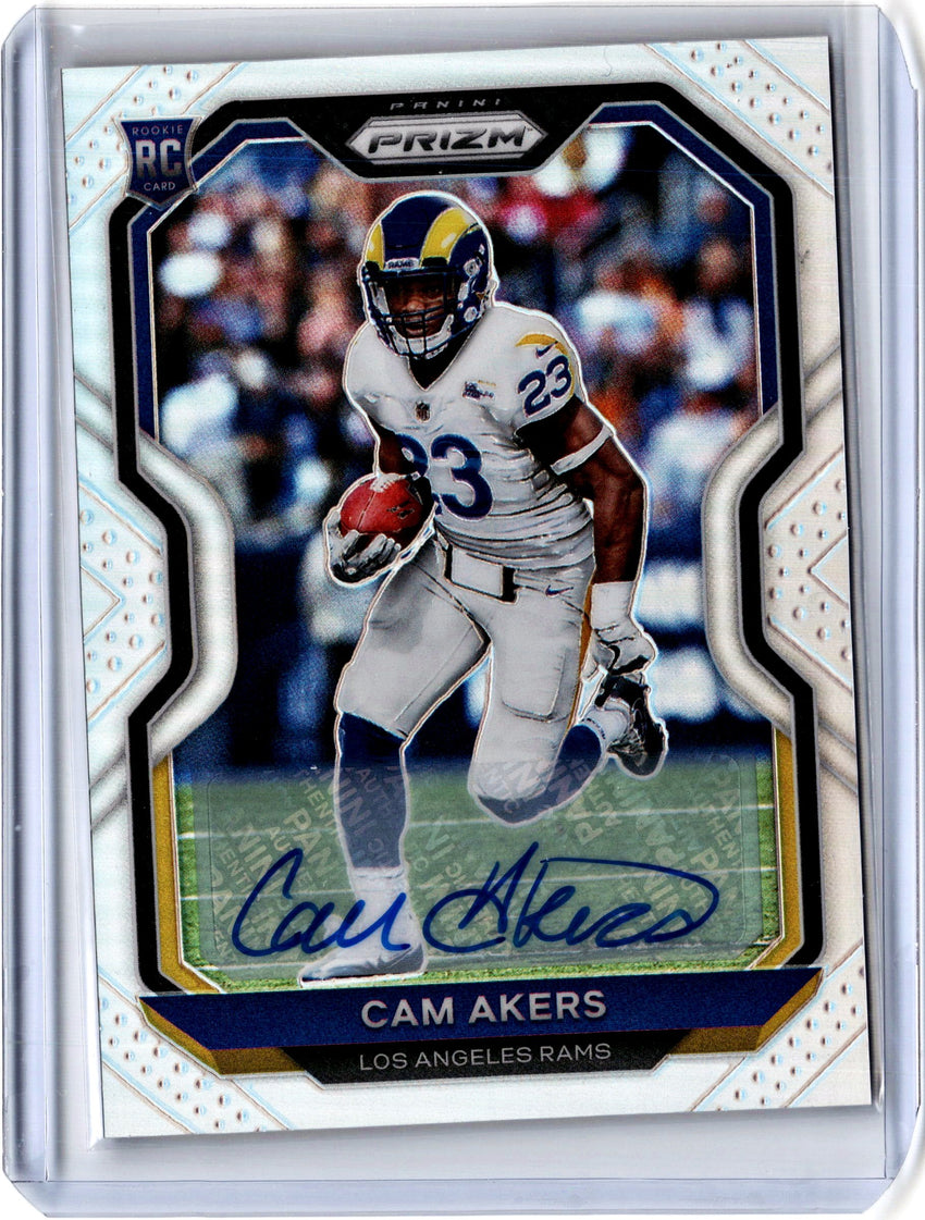 2020 Prizm Football CAM AKERS Rookie Auto Silver Prizm #376 (C)-Cherry Collectables