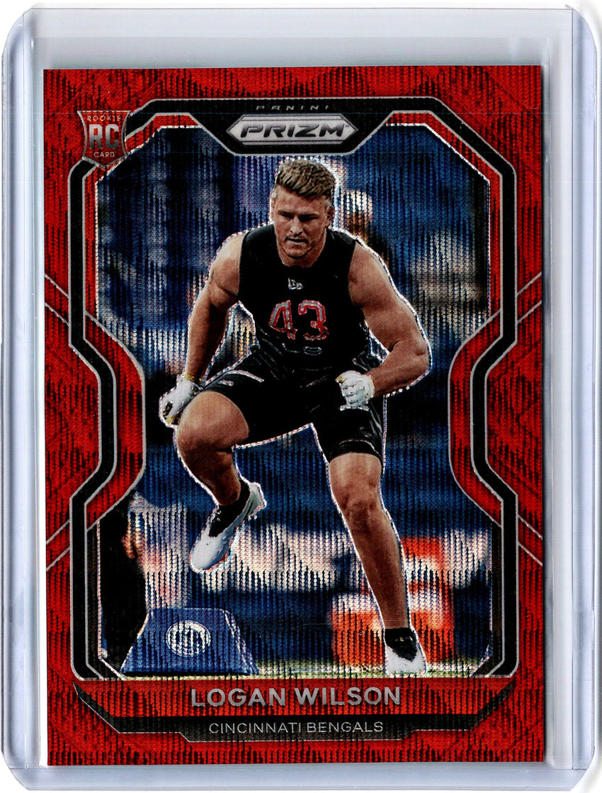 2020 Prizm Football LOGAN WILSON Red Wave Rookie Prizm 27/149-Cherry Collectables