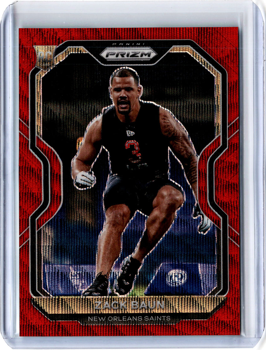 2020 Prizm Football ZACK BAUN Red Wave Rookie Prizm 84/149-Cherry Collectables