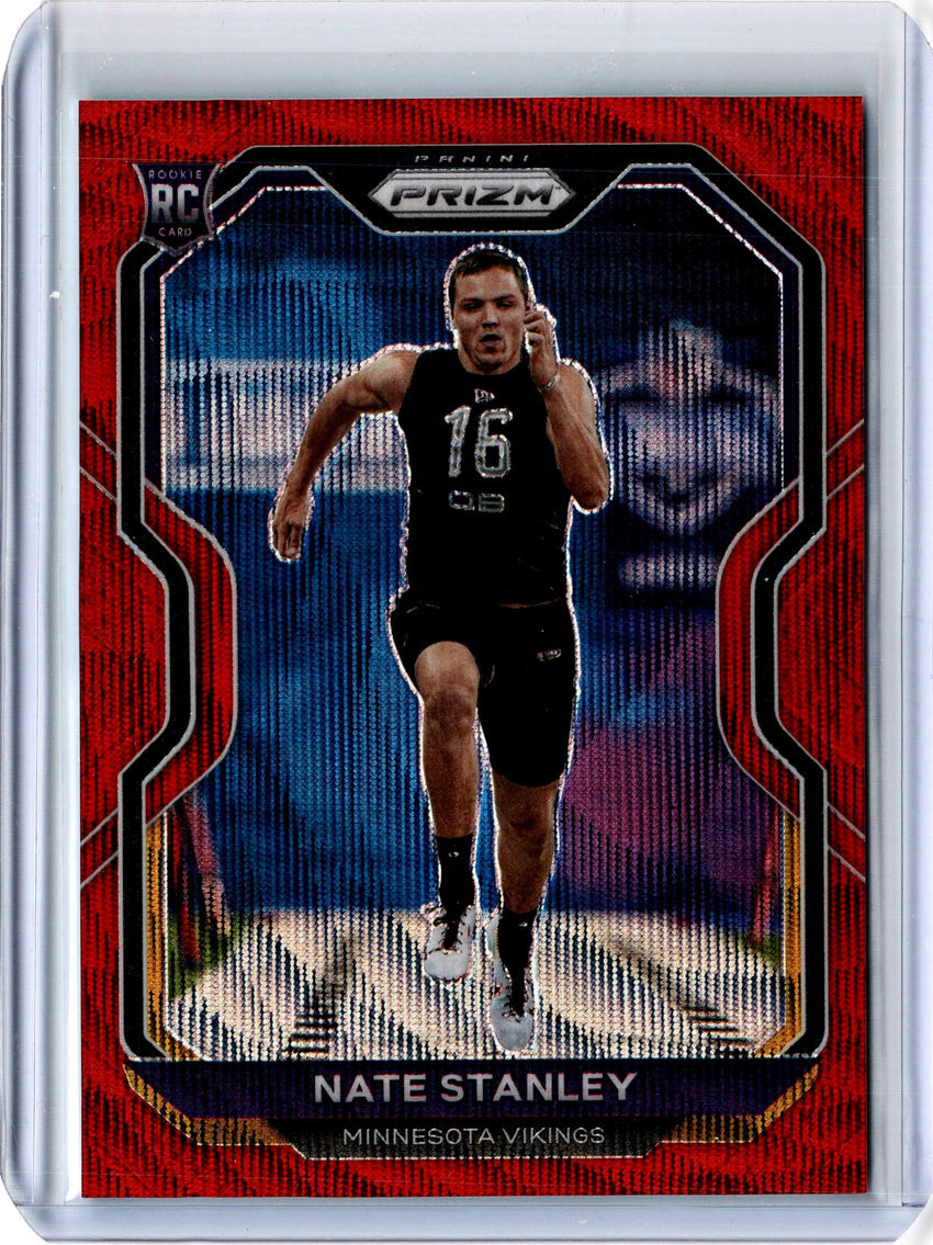 2020 Prizm Football NATE STANLEY Red Wave Rookie Prizm 4/149-Cherry Collectables