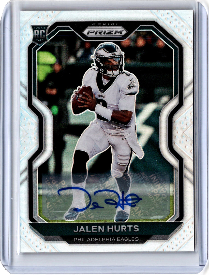 2020 Prizm Football JALEN HURTS Rookie Auto Silver Prizm #343-Cherry Collectables