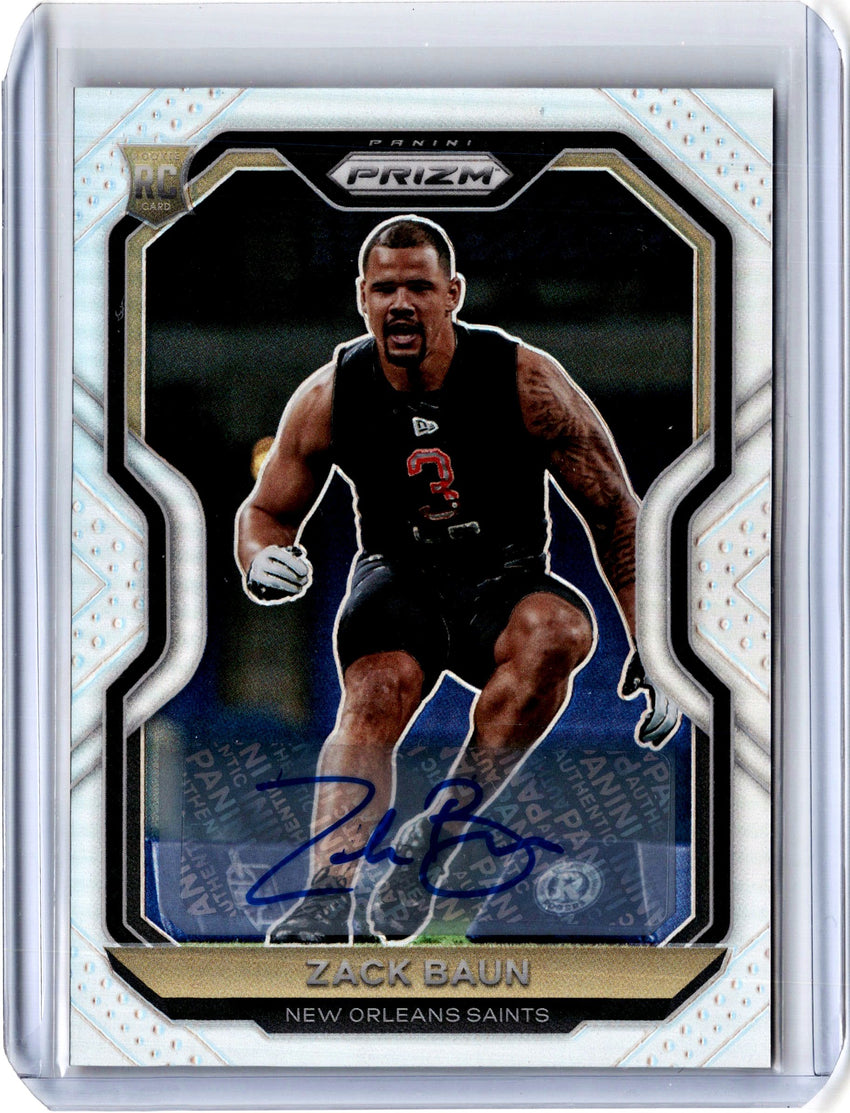 2020 Prizm Football ZACH BAUN Rookie Auto Silver Prizm #387-Cherry Collectables