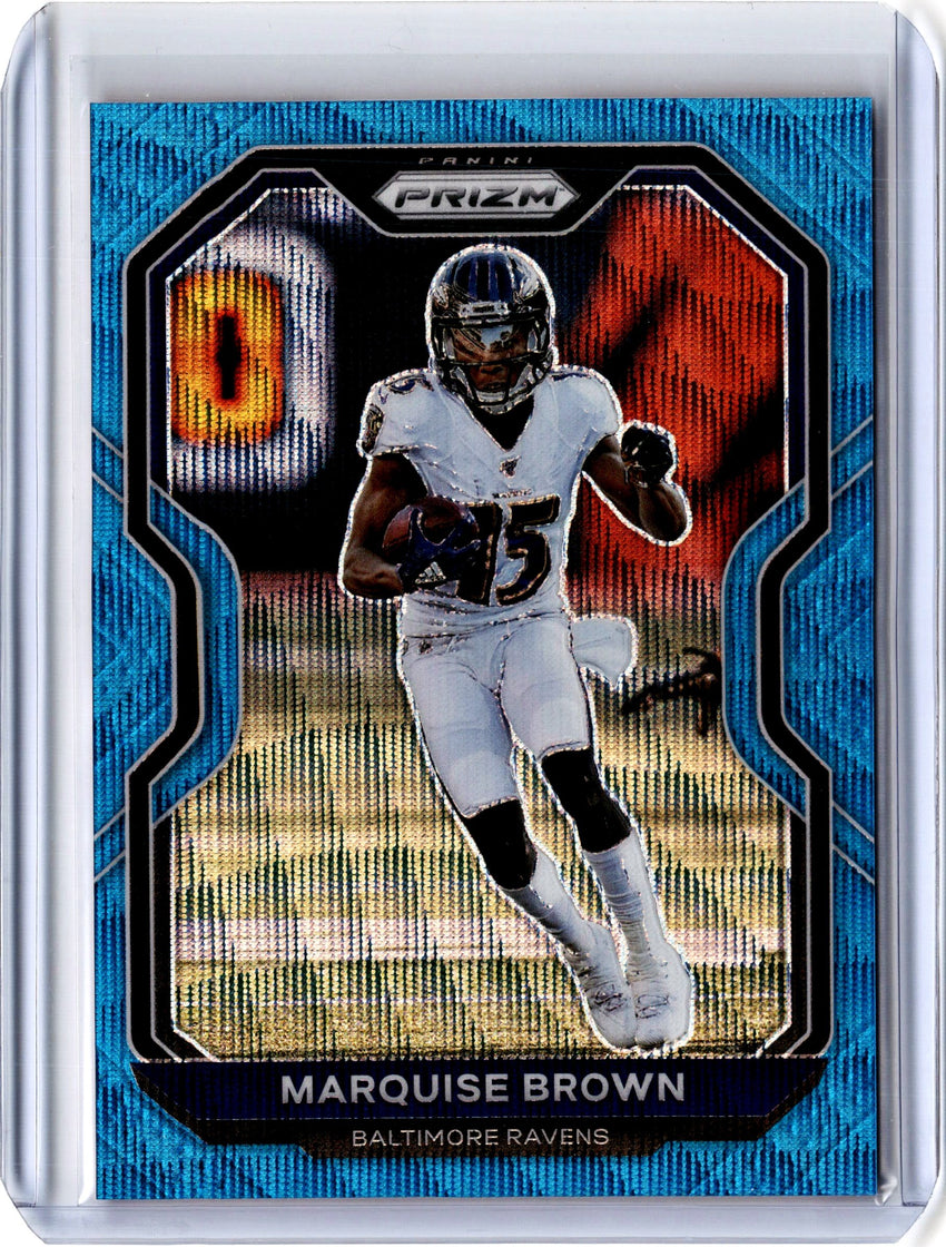 2020 Prizm Football MARQUISE BROWN Blue Wave Prizm 13/199-Cherry Collectables