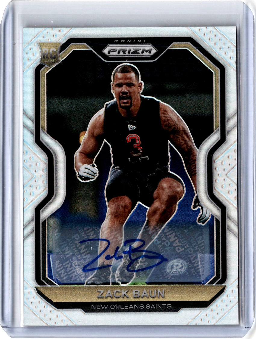 2020 Prizm Football ZACH BAUN Rookie Auto Silver Prizm #387 (B)-Cherry Collectables