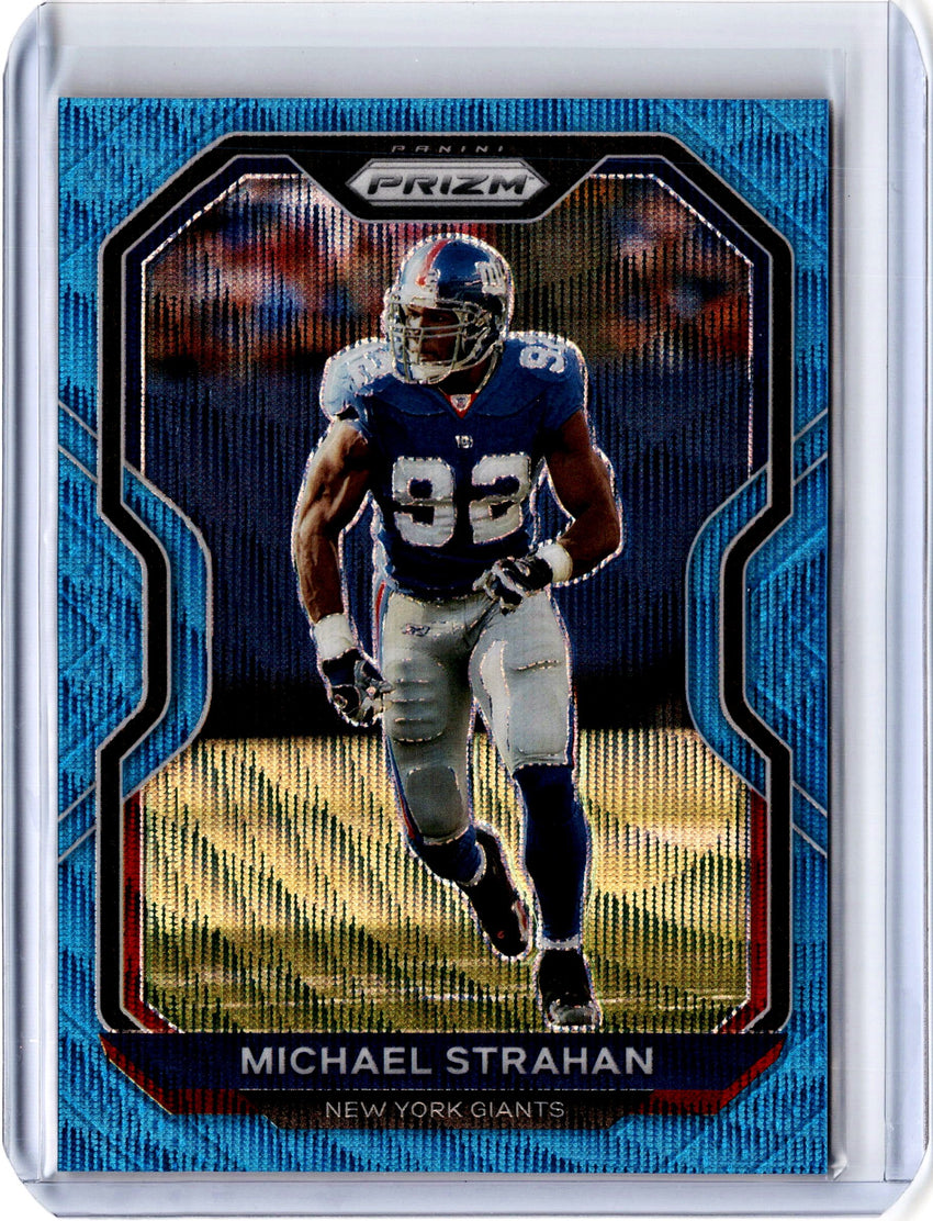 2020 Prizm Football MICHAEL STRAHAN Blue Wave Prizm 73/199-Cherry Collectables
