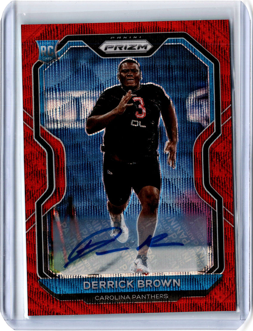 2020 Prizm Football DERRICK BROWN Rookie Auto Red Wave 115/149-Cherry Collectables