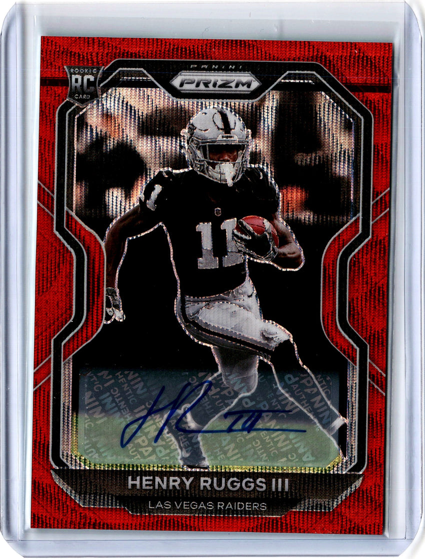 2020 Prizm Football HENRY RUGGS III Rookie Auto Red Wave 118/149-Cherry Collectables