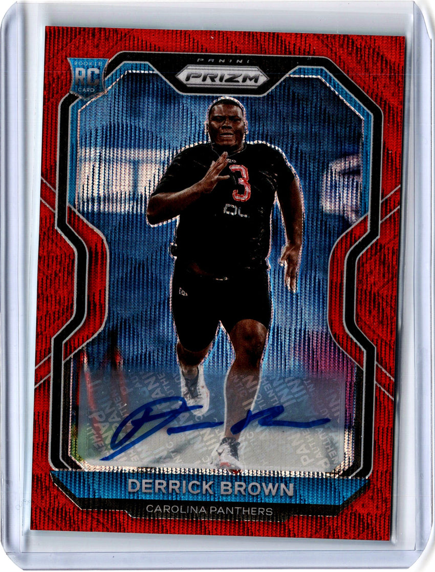 2020 Prizm Football DERRICK BROWN Rookie Auto Red Wave 38/149-Cherry Collectables