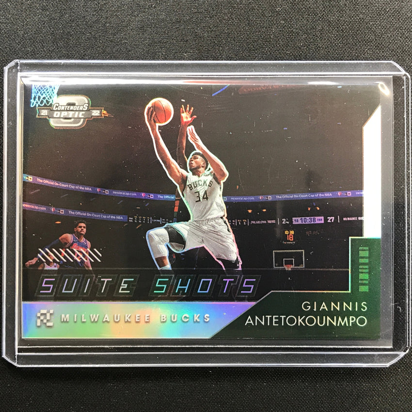 2021-22 Contenders Optic GIANNIS ANTETOKOUNMPO Suite Shots Silver Prizm #15