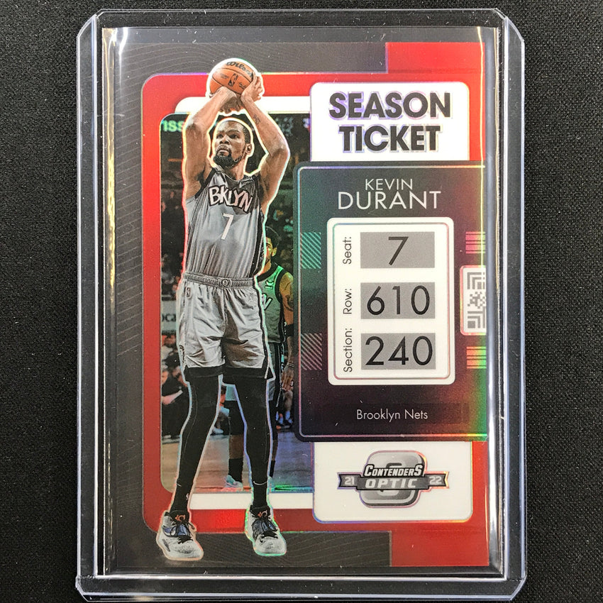 2021-22 Contenders Optic Kevin Durant Season Ticket Red No 5