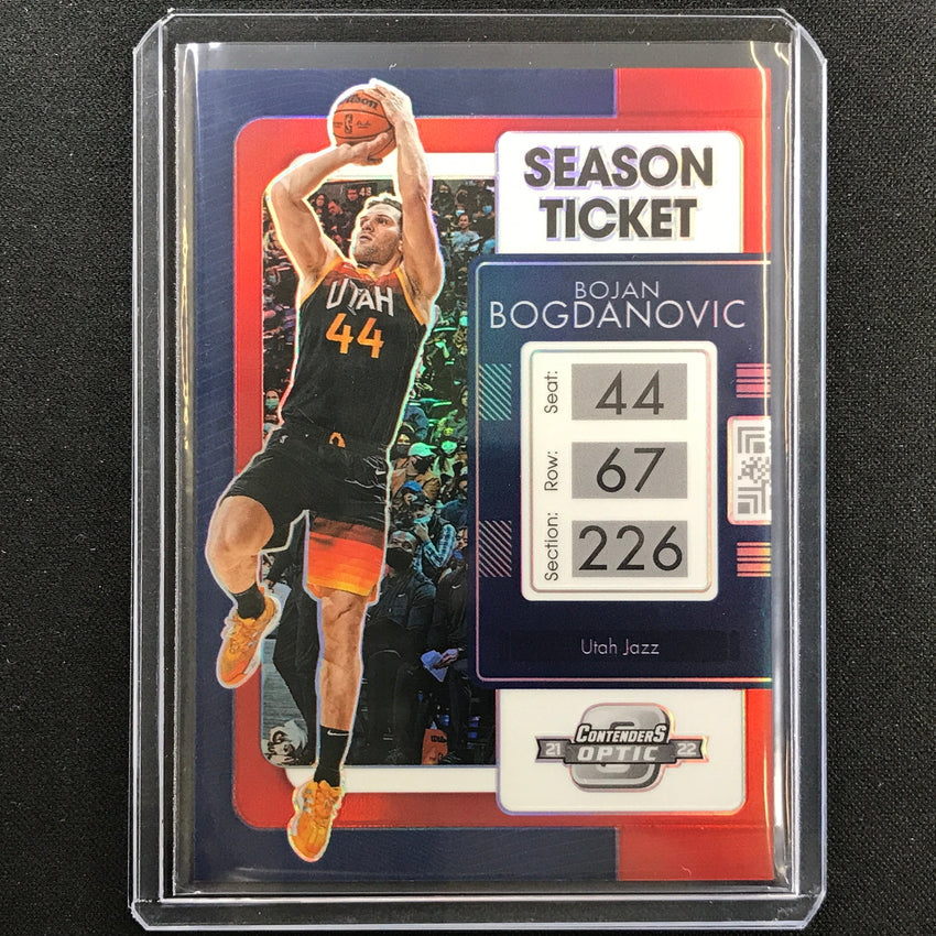 2021-22 Contenders Optic Bojan Bogdanovic Season Ticket Red No 85