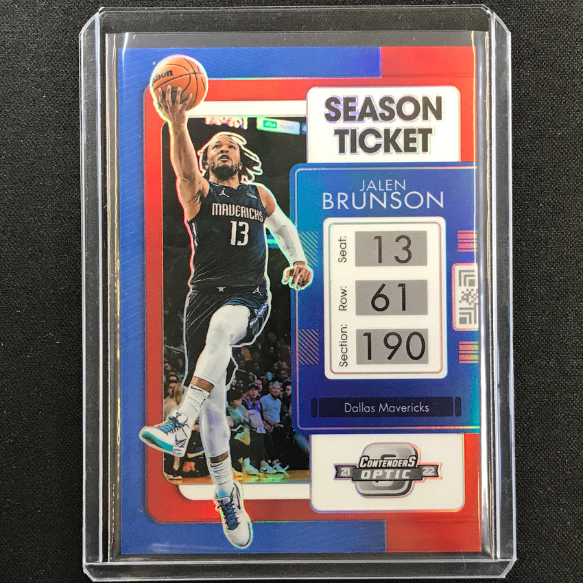 2021-22 Contenders Optic Jalen Brunson Season Ticket Red No 88