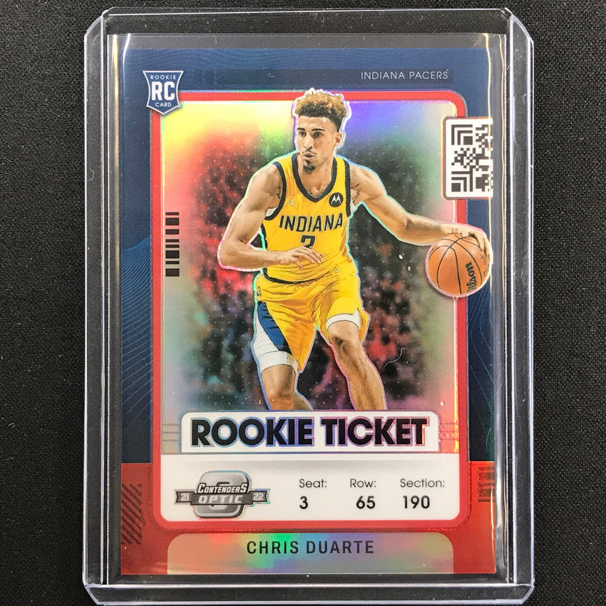 2021-22 Contenders Optic CHRIS DUARTE Rookie Ticket Red #14