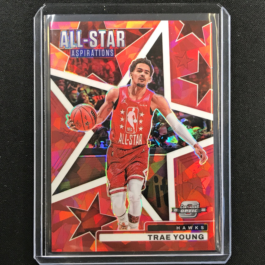 2021-22 Contenders Optic Trae Young All-star Aspirations Red Cracked Ice No 11