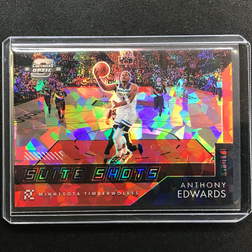2021-22 Contenders Optic Anthony Edwards Suite Shots Red Cracked Ice No 20