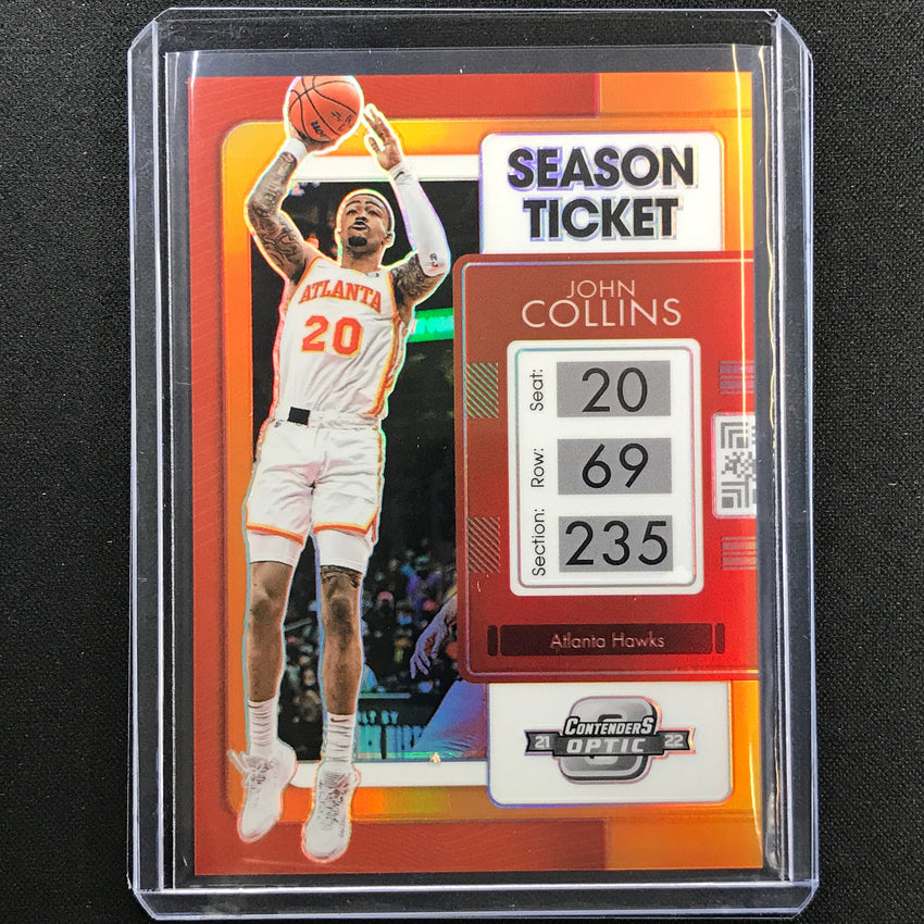 2021-22 Contenders Optic John Collins Season Ticket Orange 41/49