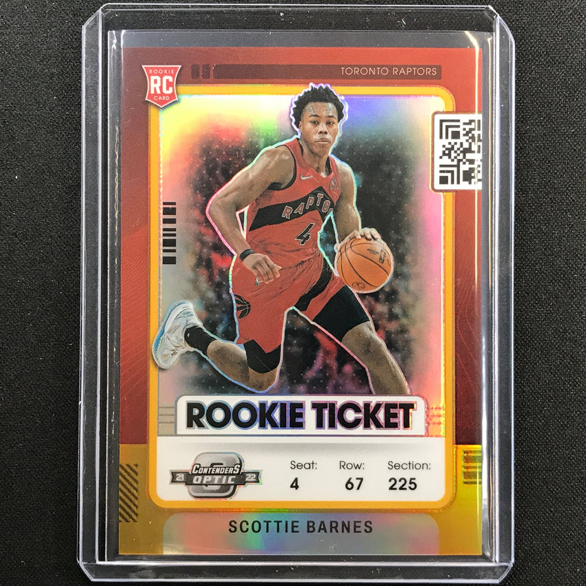 2021-22 Contenders Optic Scottie Barnes Rookie Ticket Gold Prizm 9/10