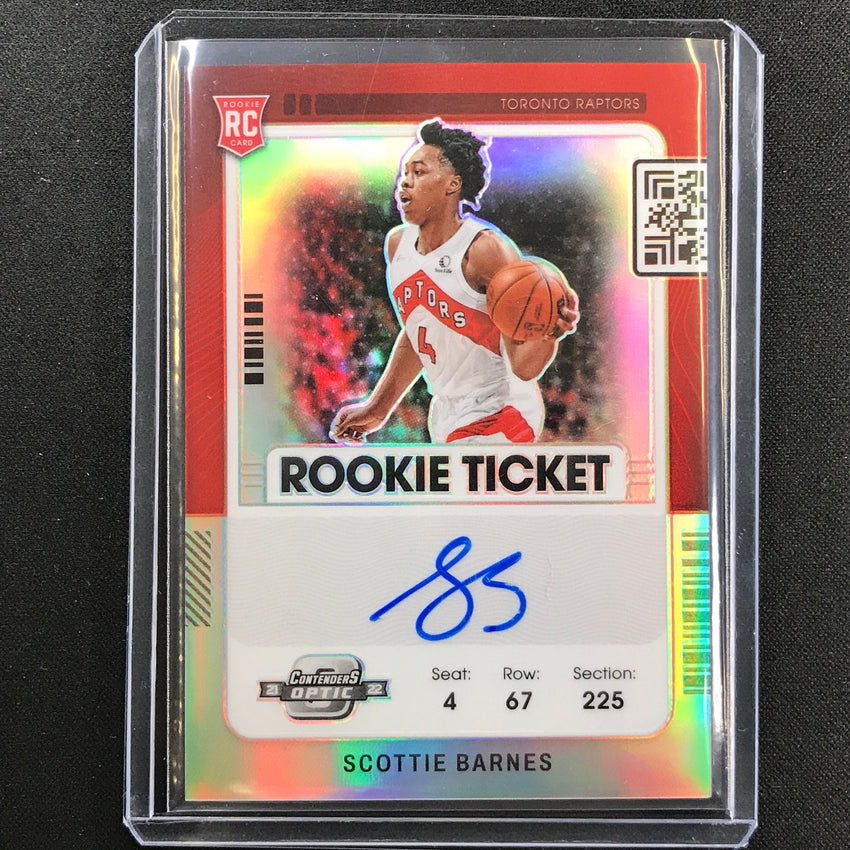 2021-22 Contenders Optic SCOTTIE BARNES Rookie Ticket Auto Silver Prizm #121