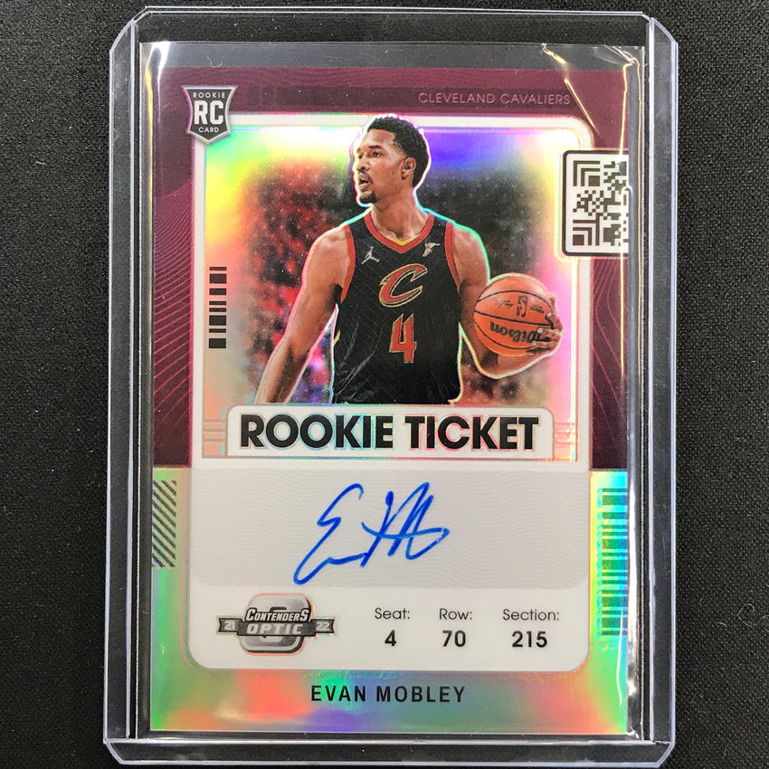 2021-22 Contenders Optic EVAN MOBLEY Rookie Ticket Variation Auto Silver #138