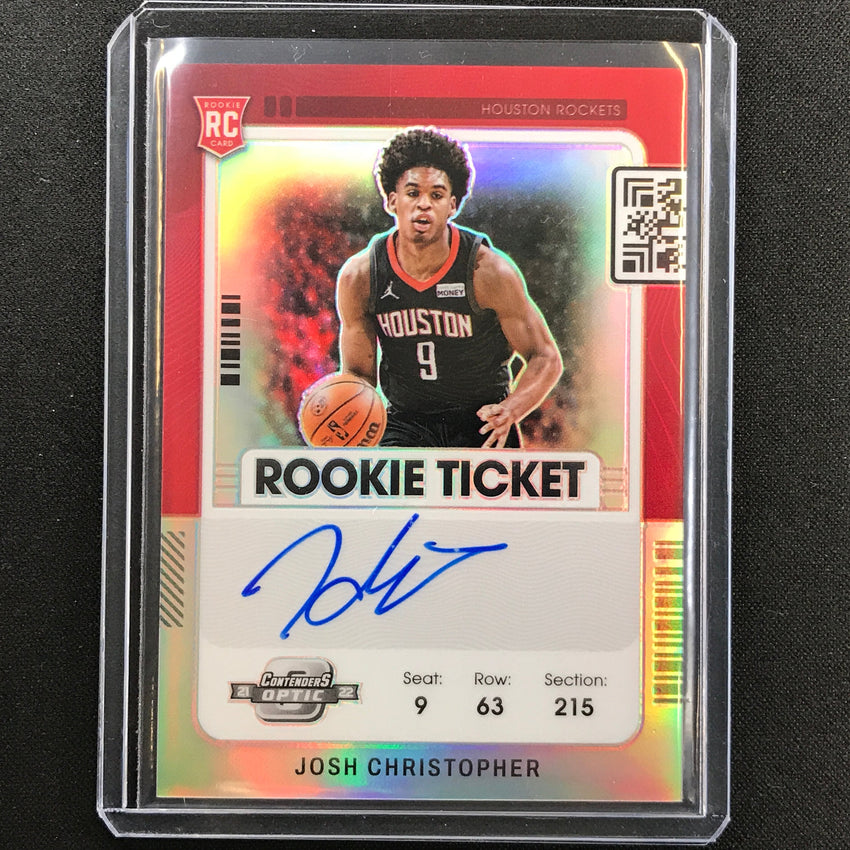 2021-22 Contenders Optic Josh Christopher Rookie Ticket Auto Silver Prizm No 139