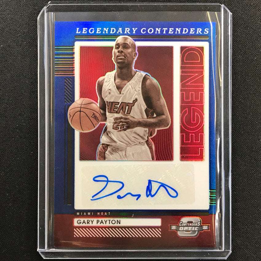 2021-22 Contenders Optic Gary Payton Legendary Contenders Auto Blue 37/75