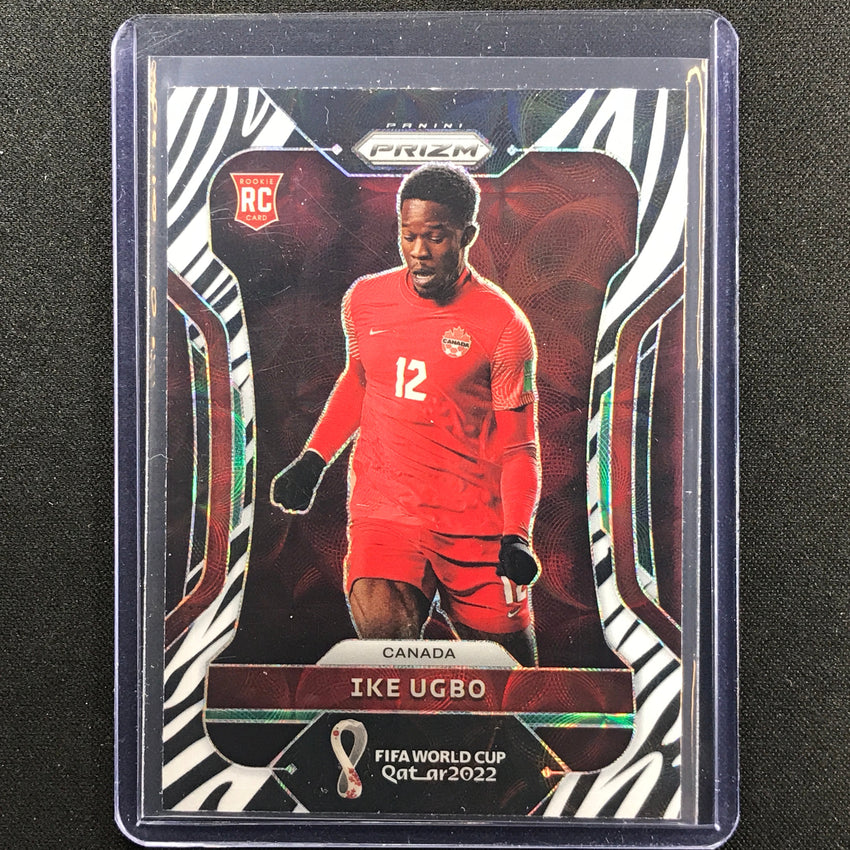 2022 Prizm FIFA World Cup Qatar IKE UGBO Rookie Choice Zebra SSP #48