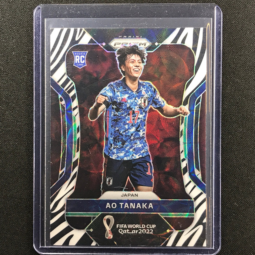 2022 Prizm FIFA World Cup Qatar AO TANAKA Rookie Choice Zebra SSP #130