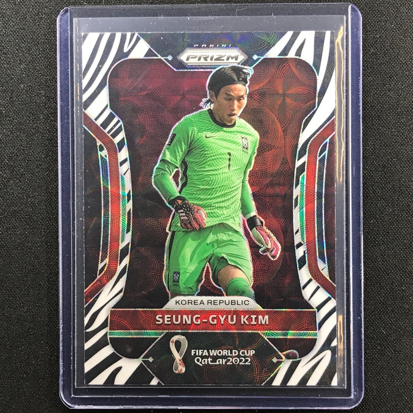 2022 Prizm FIFA World Cup Qatar SEUNG-GYU KIM Choice Zebra SSP #139
