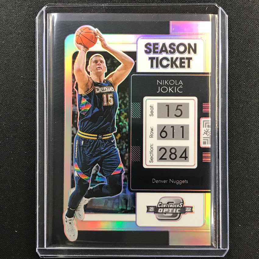 2021-22 Contenders Optic Nikola Jokic Season Ticket Silver Prizm No 71