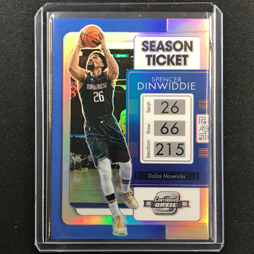 2021-22 Contenders Optic SPENCER DINWIDDIE Season Ticket Silver Prizm #87
