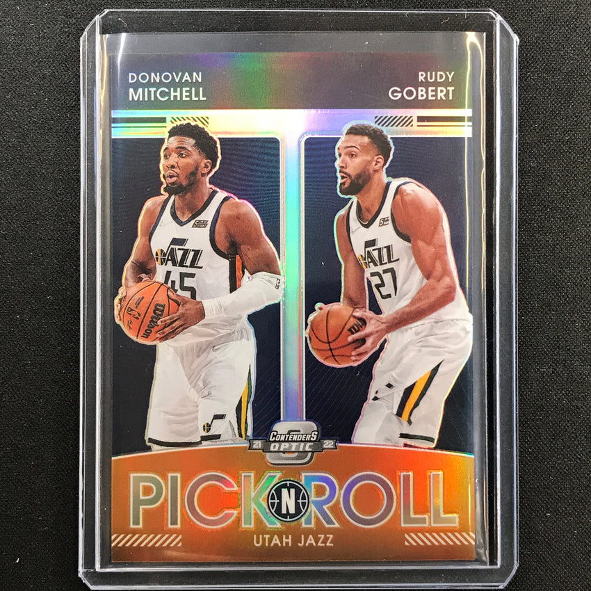 2021-22 Contenders Optic Donovan Mitchell Gobert Pick N Roll Silver Prizm No 11