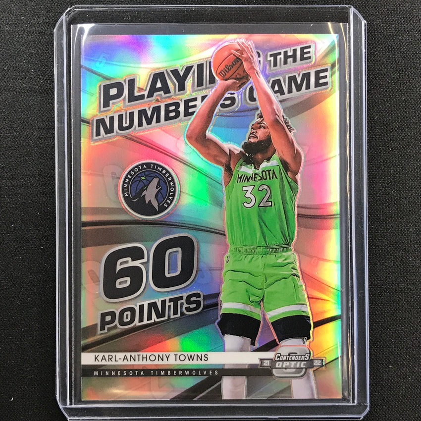 2021-22 Contenders Optic KARL-ANTHONY TOWNS Playing Numbers Game Silver Prizm #2