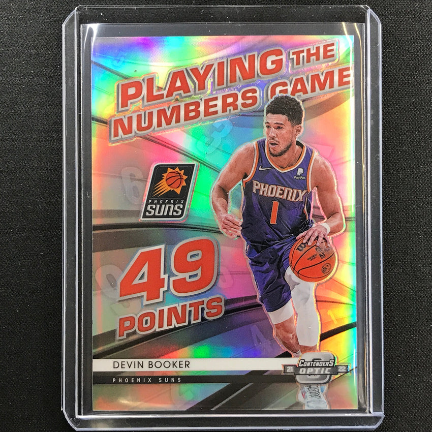 2021-22 Contenders Optic Devin Booker Playing Numbers Game Silver Prizm No 13
